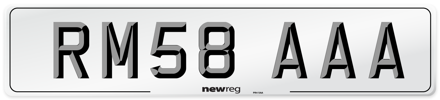 RM58 AAA Number Plate from New Reg
